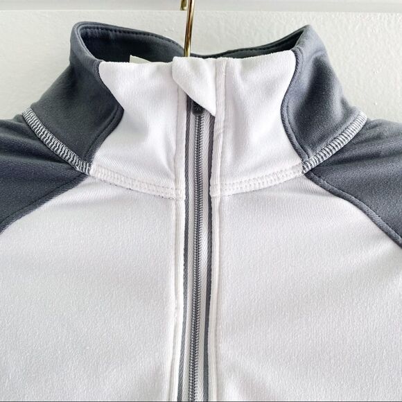 Athleta Running Wild 1/2 Zip White & Grey Pullover Sweatshirt Top XS - Picture 7 of 12